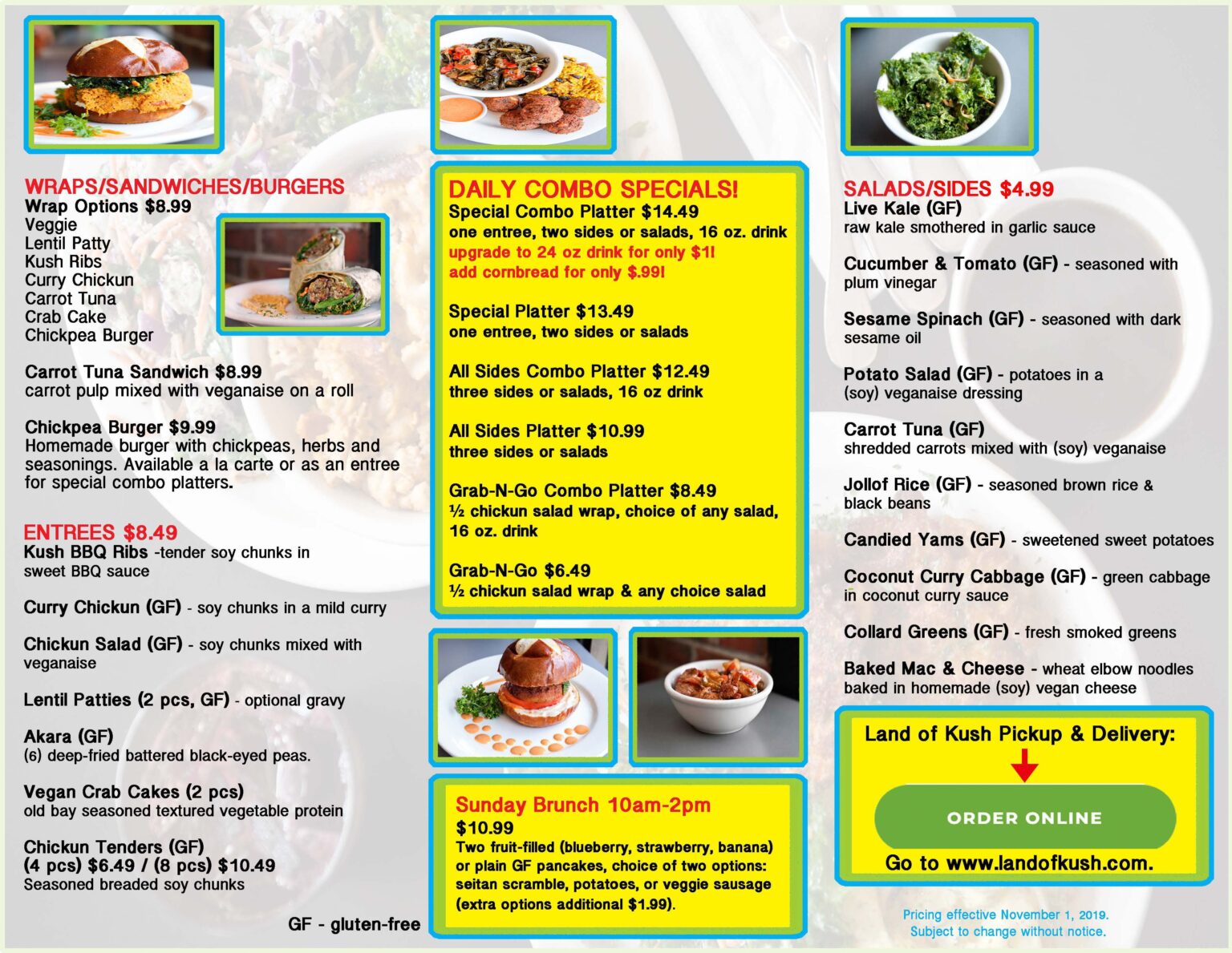 The Land of Kush features Vegan cuisine in Baltimore, Maryland