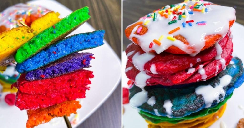Rainbow Pancakes, Pride Month, Brunch